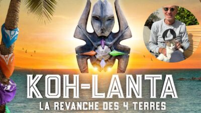 Denis Brogniart en compagnie de la chatte Kohlette.